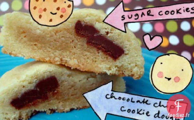 Biscuits Au Sucre Farcis De Pâte À Biscuits Aux Pépites De Chocolat