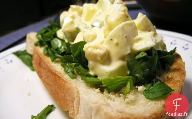 Dîner Ce Soir: Salade D'Œufs À Visage Ouvert Et Sandwich Au Cresson