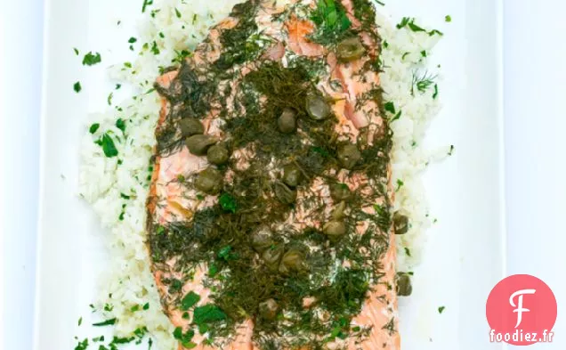 Saumon Poché À L'Aneth Et Aux Câpres