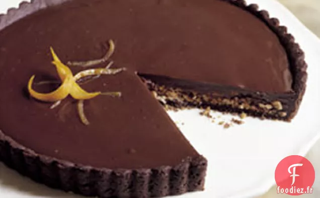 Tarte au Chocolat Noir et Orange aux Amandes Grillées