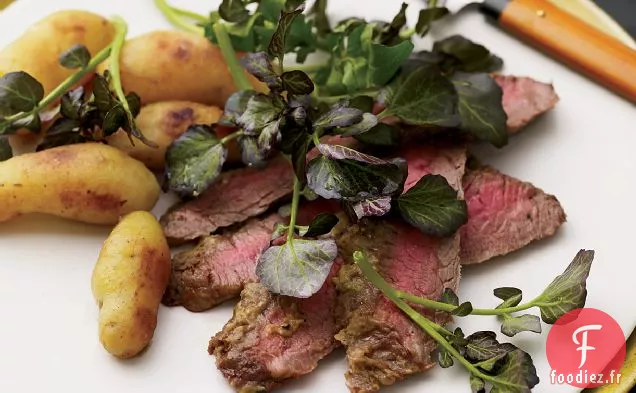 Steak de Flanc au Wasabi et Pommes de Terre Glacées au Miso