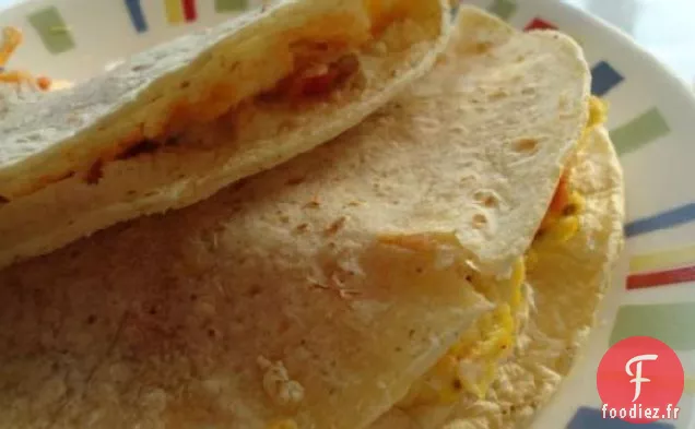 Quesadillas au Bacon, aux Œufs et au Fromage