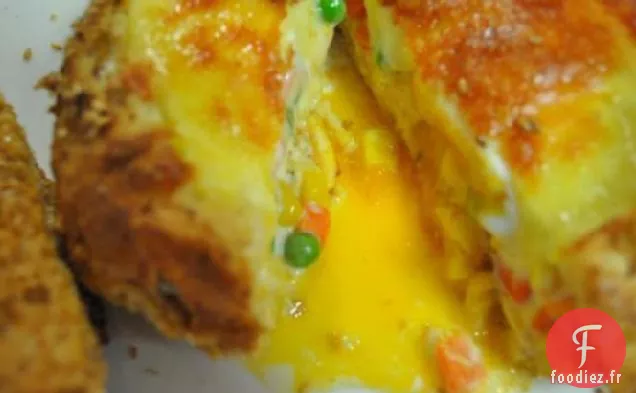 Légumes et œuf dans un petit pain