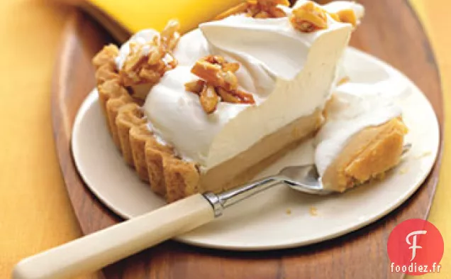 Tarte au Pudding au Caramel à la Croûte de Sablés aux Amandes