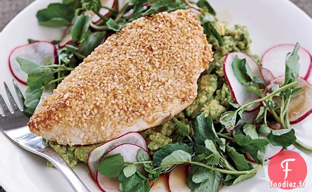 Salade de Poulet au Sésame avec Vinaigrette Gingembre-Citron Vert