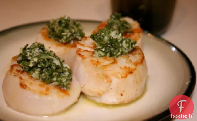 Pétoncles Poêlés Au Pesto De Menthe Fraîche