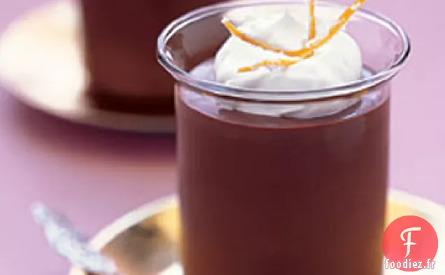 Pots de Crème Chocolat-Orange avec Zeste d'Orange Confite