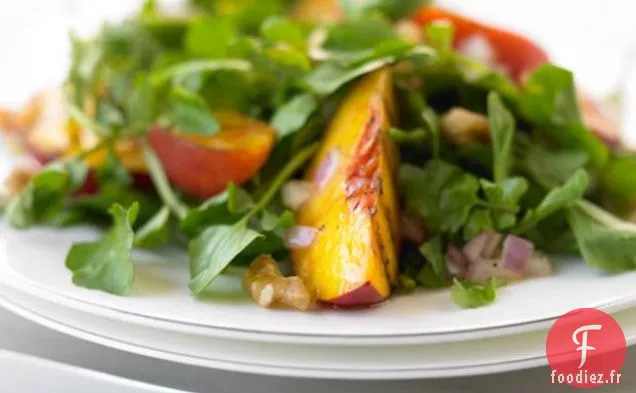 Salade De Nectarine Grillée Et Cresson