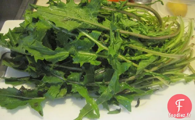Recette de Légumes verts de Pissenlit Sautés