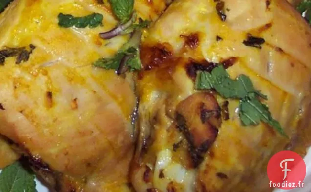 Poulet Grillé Avec une Sauce à la Menthe et au Yaourt