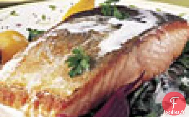 Omble Chevalier à la Crème de Raifort, Betteraves Aigres-Douces et Pissenlits Verts