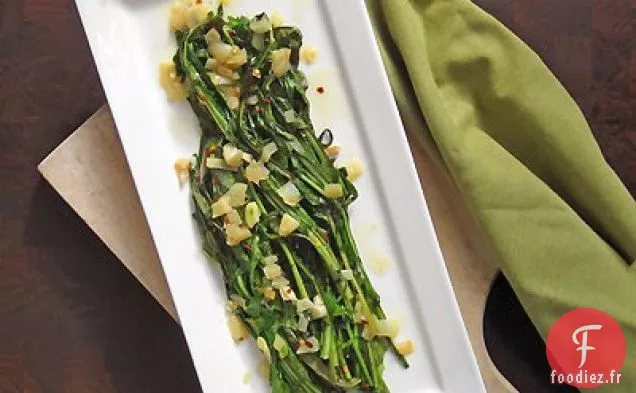 Pissenlit Braisé À l'Ail Et Pancetta