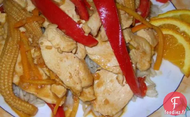 Sauté de Poulet et Poivron Rouge