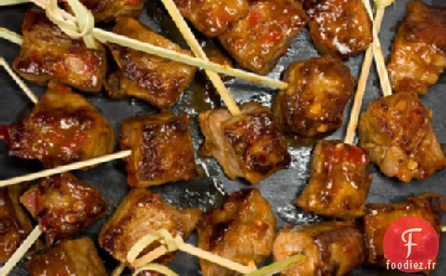 Brochettes de Boeuf Mongoles avec Recette de Confiture de Chili