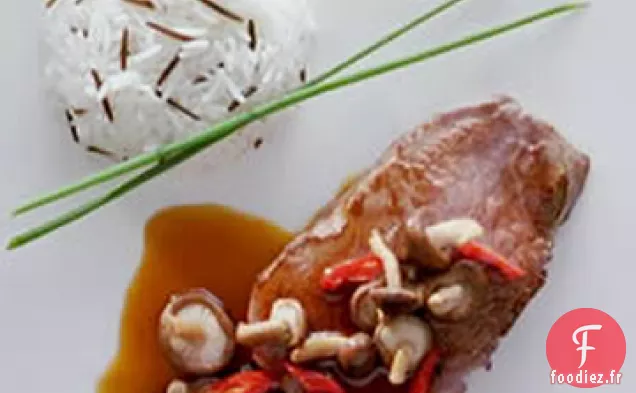 Steak et Champignons de Hêtre poêlés