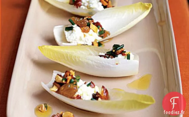 Endive à la Ricotta, aux Amandes et aux Raisins secs