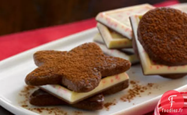 Biscuits Sandwich à l'Écorce de Menthe Poivrée Au Chocolat Ghirardelli