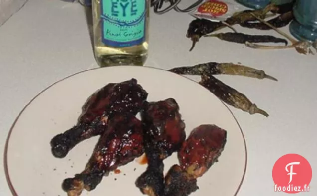 GRILLADE.....cuisses de Poulet Grillées bbq à la sauce Chipotle aux Tomates