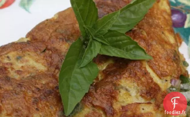 Omelette à la Coriandre, Oignon Rouge et Jalapeno
