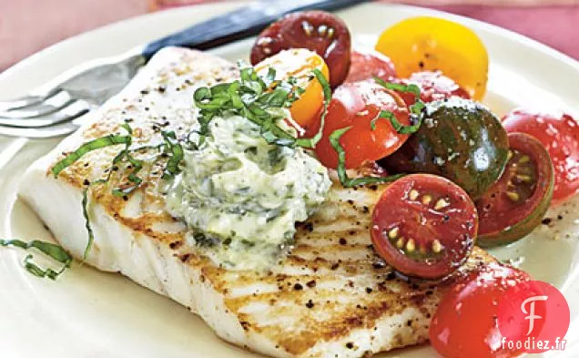 Flétan Sauté au Beurre Citron-Pesto