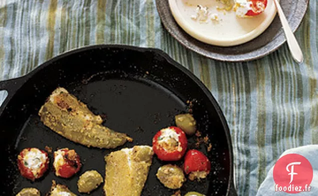 Olives Poêlées et Piments Farcis au Fromage de Chèvre