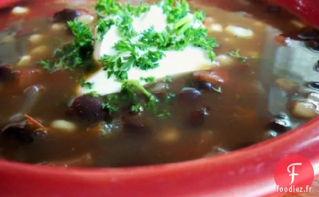 Soupe Végétarienne Facile à la Tortilla aux Haricots Noirs