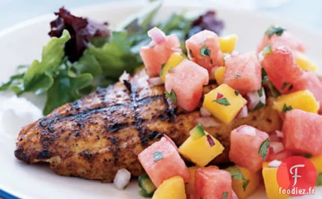 Poitrine de Poulet Grillée Marinée à la Pastèque - Salsa Jalapeno