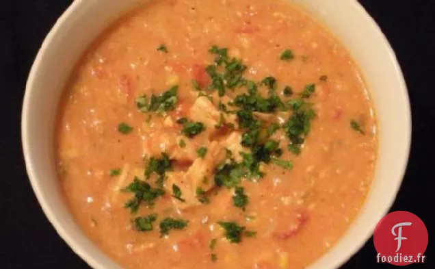 Bisque de Poulet au Chili Vert Style Salsa