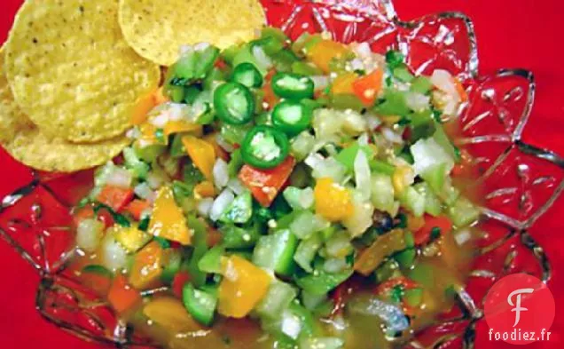 Salsa de Tomates Vertes à l'Ail Rôti