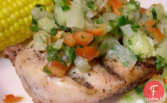Poulet Grillé Avec Relish D'Ananas (Faible En Gras)