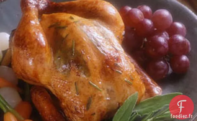 Poules de Cornouailles fumées au Caryer aux herbes