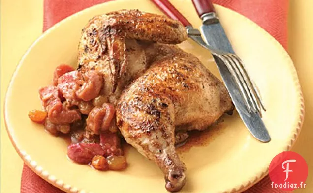 Poules De Gibier Aux épices Indiennes Avec Chutney De Rhubarbe