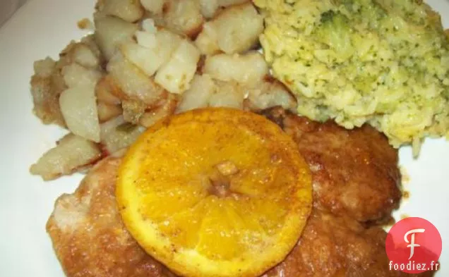 Côtelettes de Porc Cuites à l'Orange