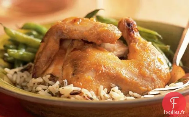 Poules Cornouailles Glacées à l'Orange et au Gingembre