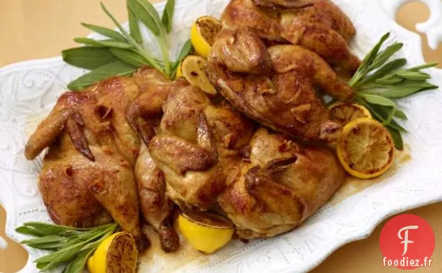 Poules de Cornouailles au Beurre de Sauge