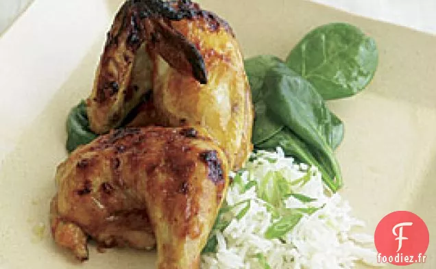 Poules de Gibier Glacées à l'Abricot et au gingembre Rôties