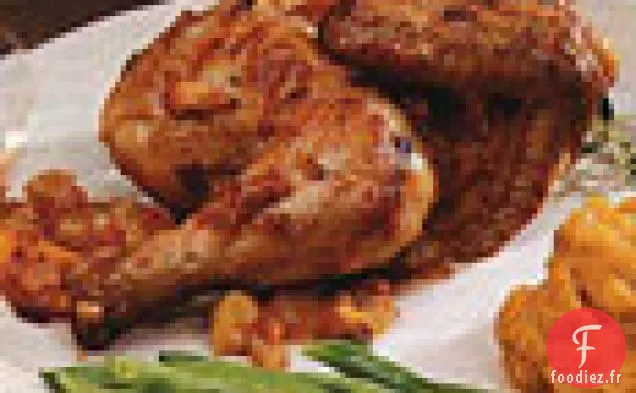 Poulets de Cornouailles grillés aux épices marocaines