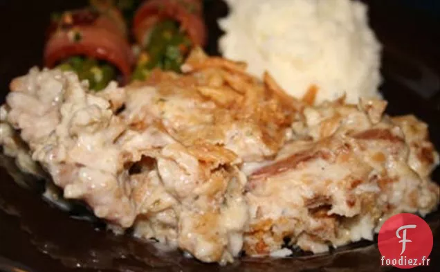 Côtelettes De Porc Avec Farce Aux Champignons Salés