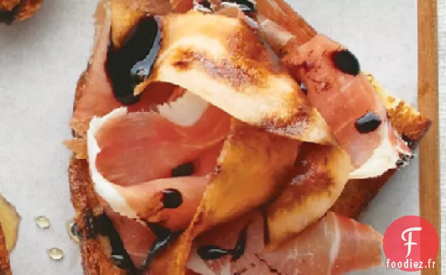 Bruschetta au Prosciutto, Melon et Vinaigre Balsamique