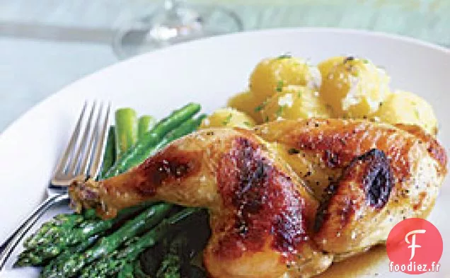 Poules De Gibier De Cornouailles Rôties Au Miel De Fleurs Sauvages Et À L'Orange