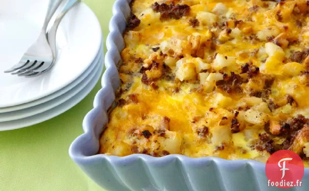 Casserole de Petit déjeuner Brun Saucisse-Hachis
