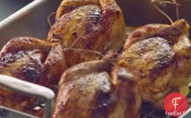 Poules De Gibier frottées Aux Épices Et Chutney de dattes À la Rhubarbe