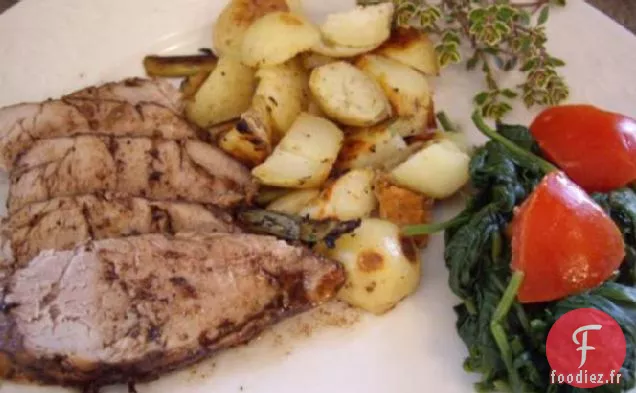 Filet de Porc Glacé au Balsamique Juteux À l'Ail et au Thym