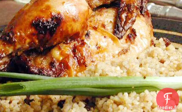 Hamam Mahshi bi Burghul (Poules de Cornouailles avec Boulgour, Raisins Secs et Pignons de Pin)
