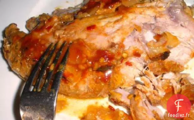 Porc BBQ en Os de Bouton de Mijoteuse