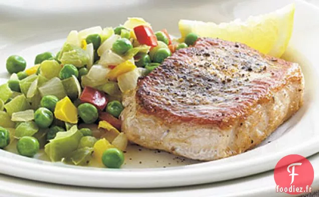 Côtelettes de Porc À la Poêle aux Herbes au Citron