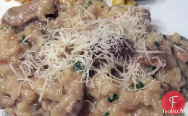 Risotto de Porc à l'Ail et aux Champignons