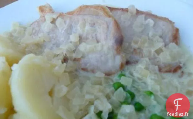 Côtelettes De Porc à l'Oignon Crémeuses à Faible Teneur En Glucides