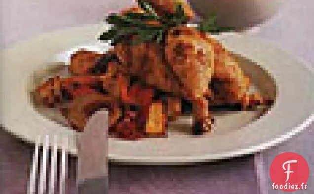 Poules de Cornouailles Rôties au Paprika et Légumes