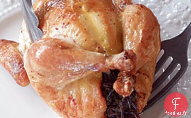 Poules De Gibier De Cornouailles Farcies De Riz Sauvage Et De Poireaux